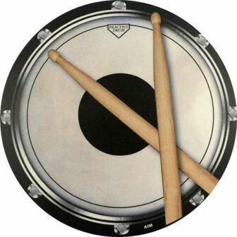Muismat drums met afbeelding van een oefenpad en drumstokken