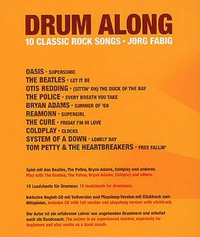 Drum Along - 10 Classic Rock Songs (Book/CD) - Boek met play along CD voor drums inclusief zang