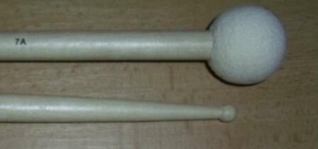 Drumstok met Mallet, 7A Hickory, Combistick (1 paar)