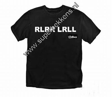 Drummers T-shirt Zwart met opdruk RLRR LRLL, maat XXL, Balbex