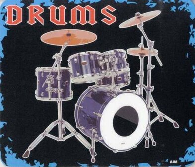 Muismat drums met afbeelding van een drumstel