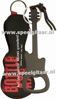 Flessenopener in de vorm van een elektrische gitaar, zwart