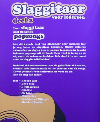 Slaggitaar Voor Iedereen 2, Leer slaggitaar met bekende popsongs (Boek/CD)