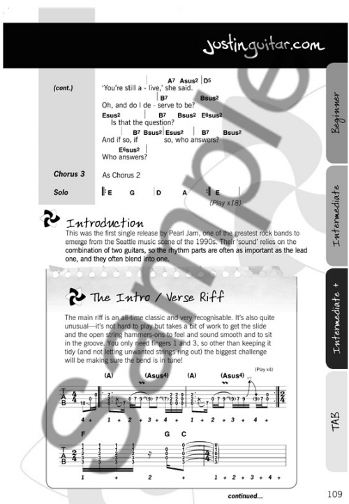 Justin guitar cheap rock songbook