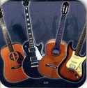 Onderzetter-gitaar-met-afbeelding-van-diverse-gitaren